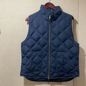 J Crew quilted navy puffer vest